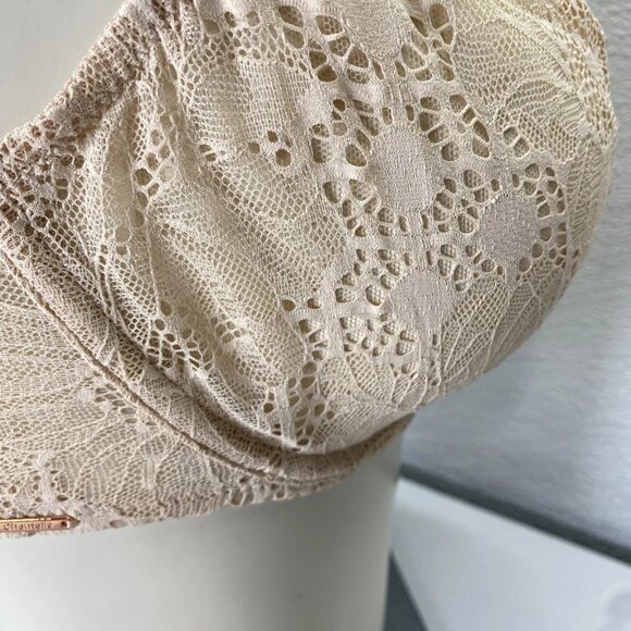 NEW CHANTELLE Women’s Day to Night Lace Unlined Demi Bra Nude Size 34 DDD - Picture 4 of 13